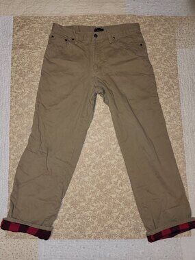 Northwest Territory Flannel Lined Cotton Twill Work pants Mens' Size 32x30